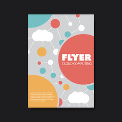 Flyer of Cover Design Template with Cloud Computing, Networks Design Background