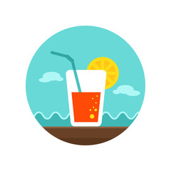 Cocktail icon. Summer. Vacation