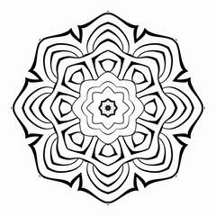 Mandala. Black and white decorative element. Picture for coloring.