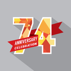 74th Years Anniversary Celebration Design.