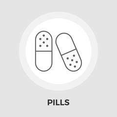 Contraceptive pills vector flat icon