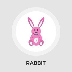 Rabbit toy vector flat icon