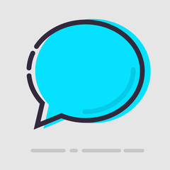 Abstract flat blue chat icon
