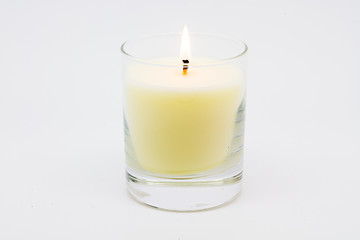 A lit white Candle