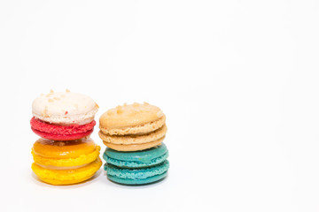 Closeup Macaroon on white background