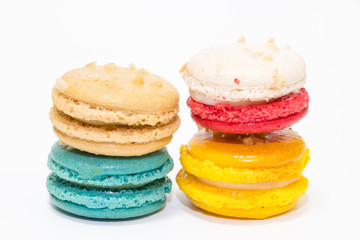 Closeup Macaroon on white background