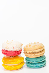Closeup Macaroon on white background