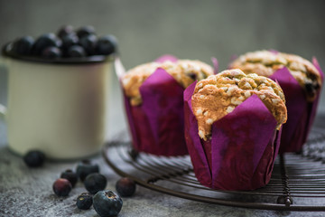 homemade cupcakes with seasonal fruits