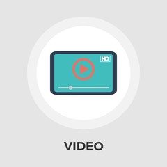 Video player vector flat icon