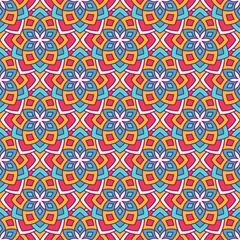 Cercles muraux Tuiles marocaines Motif floral abstrait