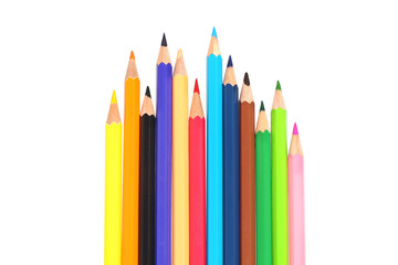 line of colored pencils