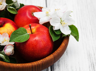 apples and apple tree blossoms