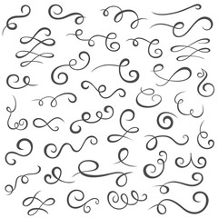 ornaments design, hand drawn elements decorations, invitations wedding cards, vector illustration, collection set