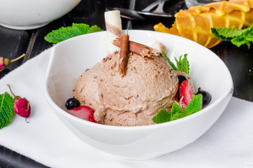 Chocolate ice cream semifreddo