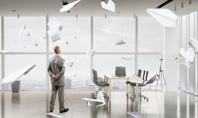 Businessman in office interior