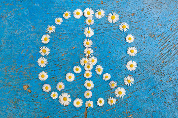 Peace sign peace symbol peace design on blue background