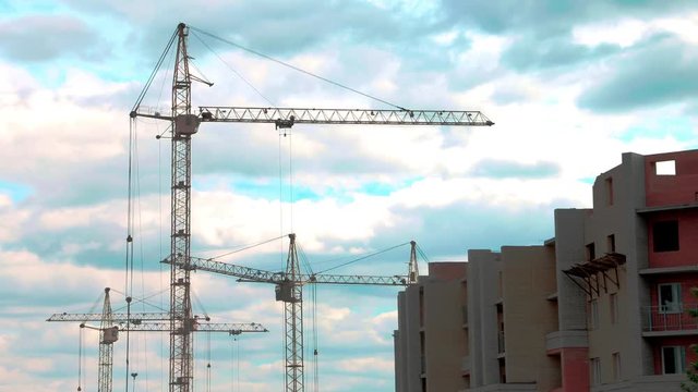 Construction Site At Sunset timelapse silhouette