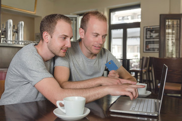 Gay couple choose same thing for online banking