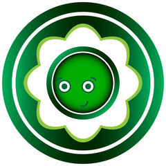 Green icon person timid