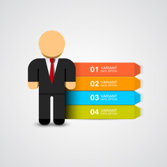 Business man infographics with options. Vector illustration