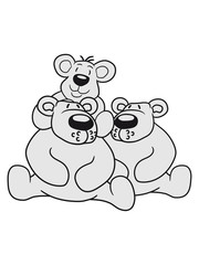 only child papa mama child family son daughter team polar bear sitting sweet cute comic cartoon teddy bear shoulders sitting dick big