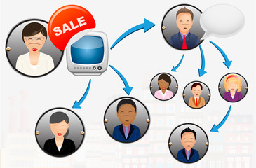 networking with business concept vector