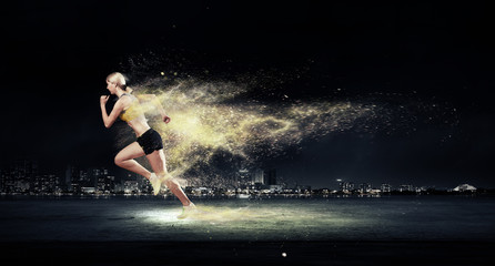 Obraz na płótnie Canvas Athlete running fast