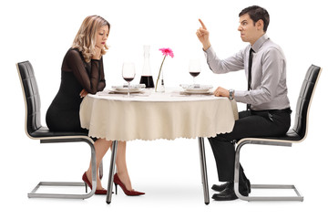 Angry guy yelling at his girlfriend