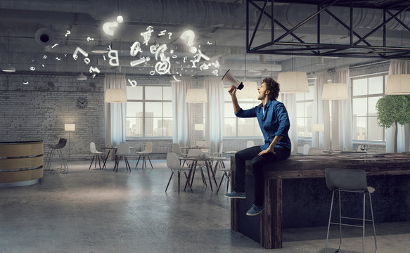 Guy making announcement