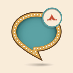 Dymek w stylu lat 70 z ikonką © vempireart