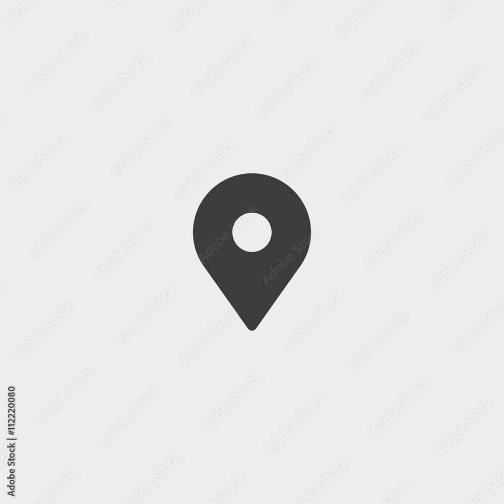 Poster mark icon, pointer in a flat design in black color. vector illustration eps10