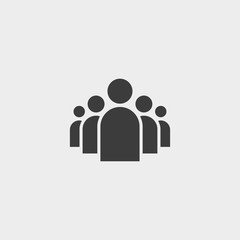 people icon in a flat design in black color. Vector illustration eps10