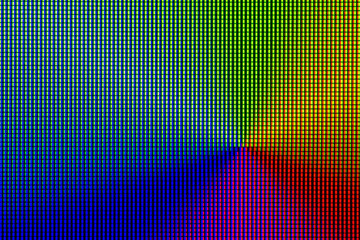 LED screen. LED lighting bulb pattern. RGB led diode display panel. Close up LED TV display. Close up of TFT monitor.