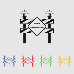 Construction Roadblock vector icon