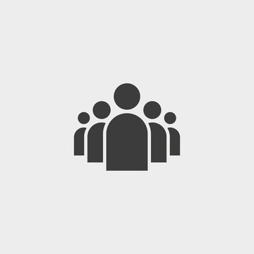 people icon in a flat design in black color. Vector illustration eps10