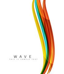 Rainbow color lines on white. Identity wave element