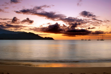 Hanalei Bay at Sunset