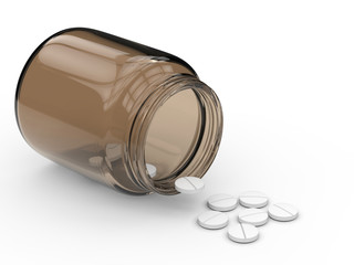 pills spilling out of bottle