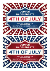 4th of July Invitation Card