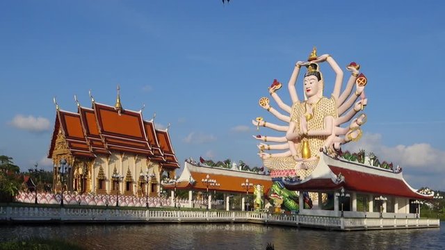 Goddess Avalokiteśvara, Wat Plai Laem Wat Laem Suwannaram temple in Ban Bo Phut, Ko Samui, Thailand, Asia