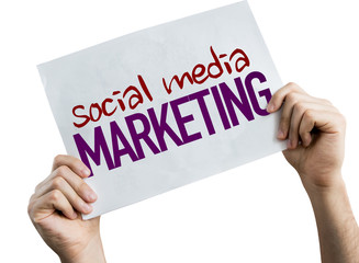 Social Media Marketing placard isolated on white background