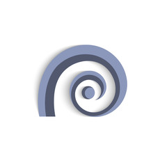 3d blue abstract icon for design