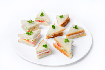 Mini sandwiches on a plate