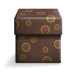 Vector illustation of a brown gift box on white background.