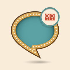 Dymek w stylu lat 70 z ikonką © vempireart