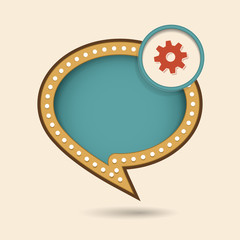 Dymek w stylu lat 70 z ikonką © vempireart