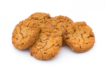 Oatmeal cookies with isolated background.
