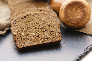 fresh sliced rye bread