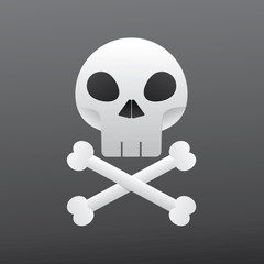 cartoon skull and crossbones icon