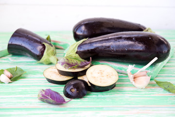 Fresh seasonal eggplants
